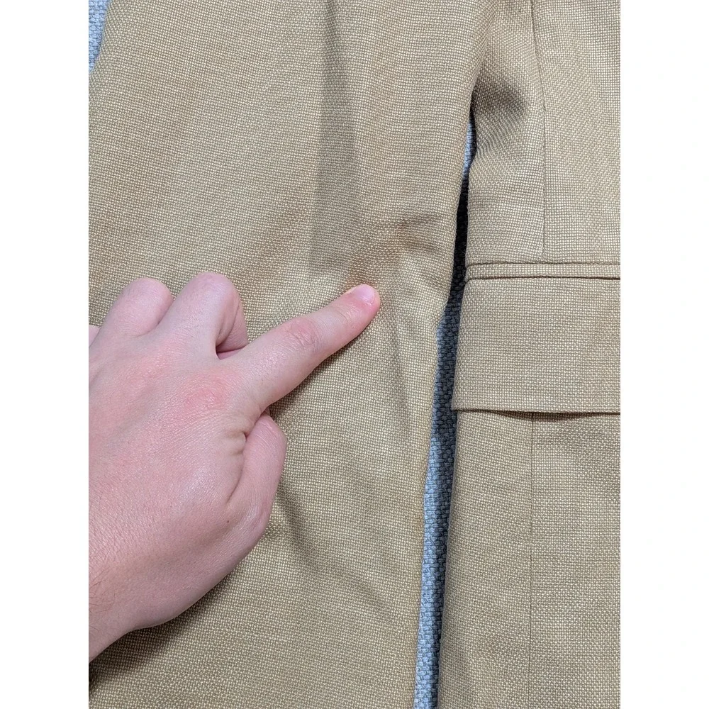Hickey Freeman Men's Blazer 42L Tan Wool Suit Jacket Coat Vintage Made in USA